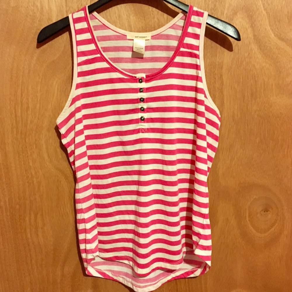 Pink and creme tank top